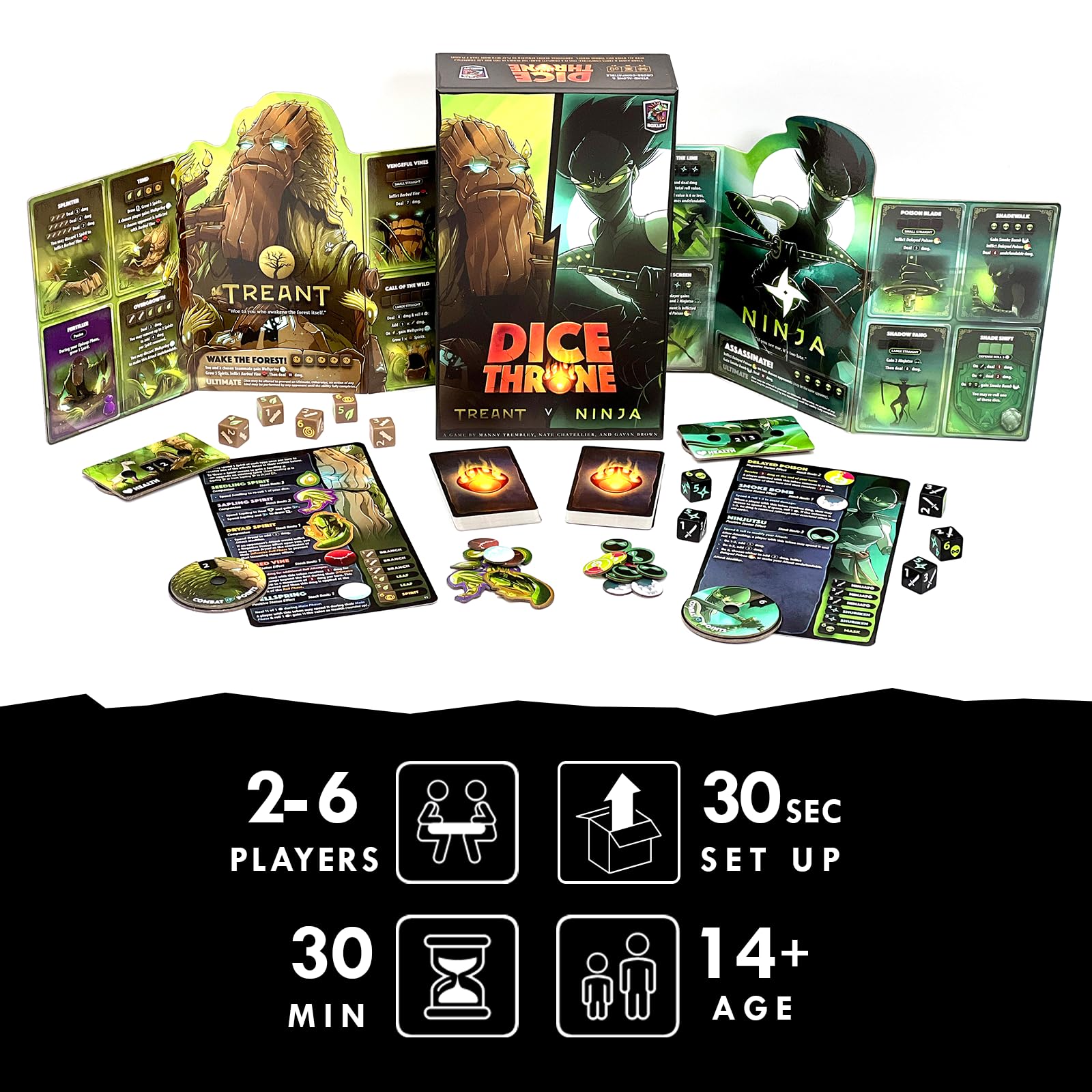 Dice Throne - Two Hero Box - Treant v Ninja - Fast Playing Collectible Tabletop Game