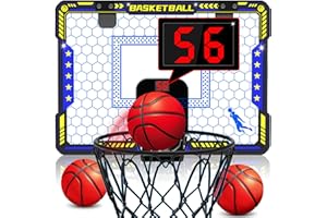 ZIZZ Indoor Basketball Hoop for Kids- Mini Over The Door Basketball Hoops, Basketball Hoop Indoor, Best Basketball Toys Gifts for 6 7 8 9 10 11 12 Year Old Boys