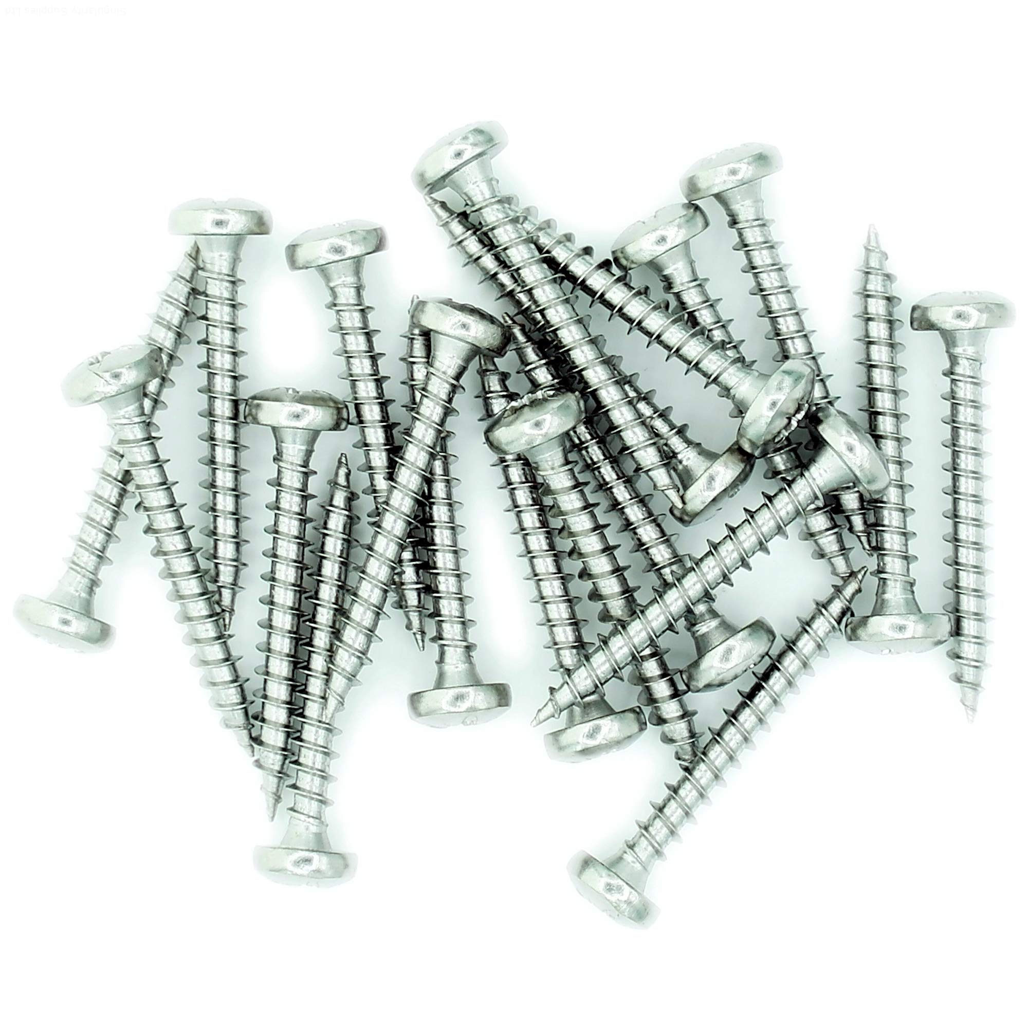 No.5 x 1 (3.5mm x 25mm) Pozi Pan Chipboard Screw - Stainless Steel (A2) (Pack of 20)