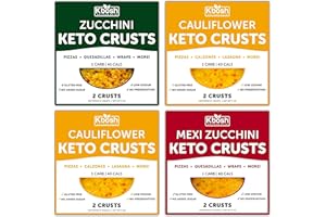 KBosh Keto Pizza Crust Variety Pack - Only 1 Carb - Delicious Cauliflower and Zucchini Keto Friendly Foods - Gluten Free, Sugar Free, Low Carb Snacks