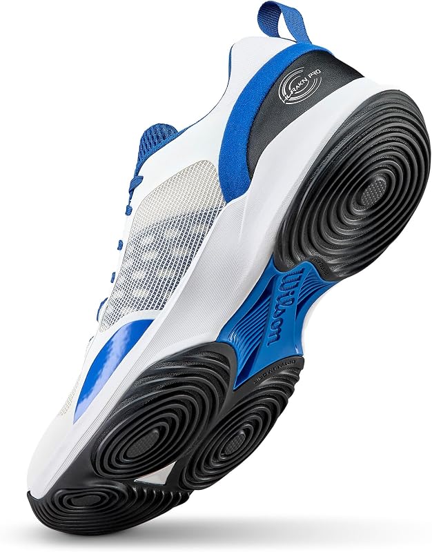 Hurakn Pro V2 Ténis de Padel masculinos, Ajuste Seguro, Estrutura Dinâmica, Design Respirável, Amortecimento Suave, Estabilidade Lateral, Cor: Branco/Deja VU Azul/Preto, Número: 40