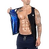 Kewlioo Men's Heat Trapping Zipper Sweat Enhancing Vest - Sauna Suit Shirt Compression Vest Shapewear Top for Gym Exercise