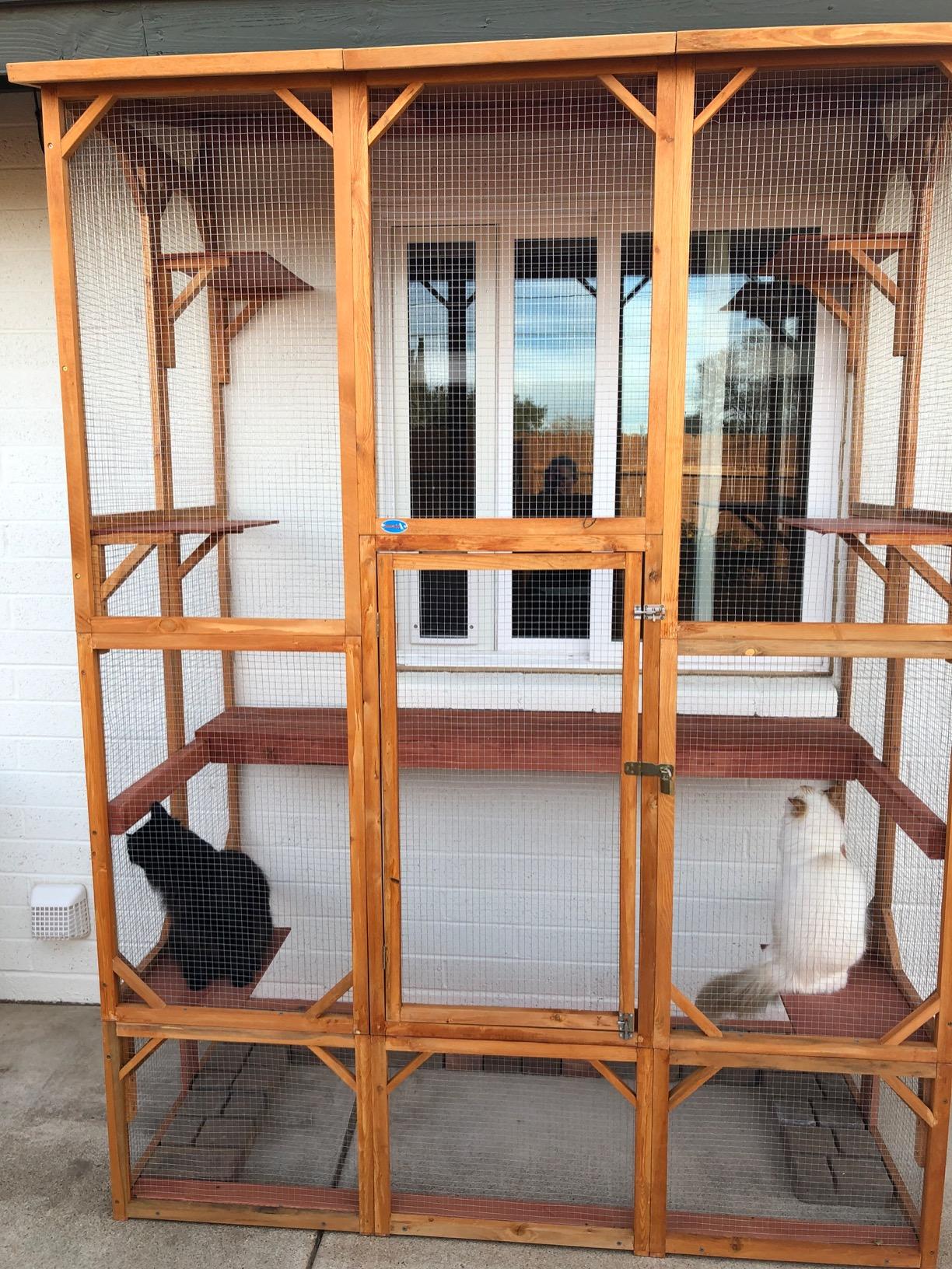 70"H Extra Large Wood Cat Enclosure Walkin Cat Playpen With Jumping