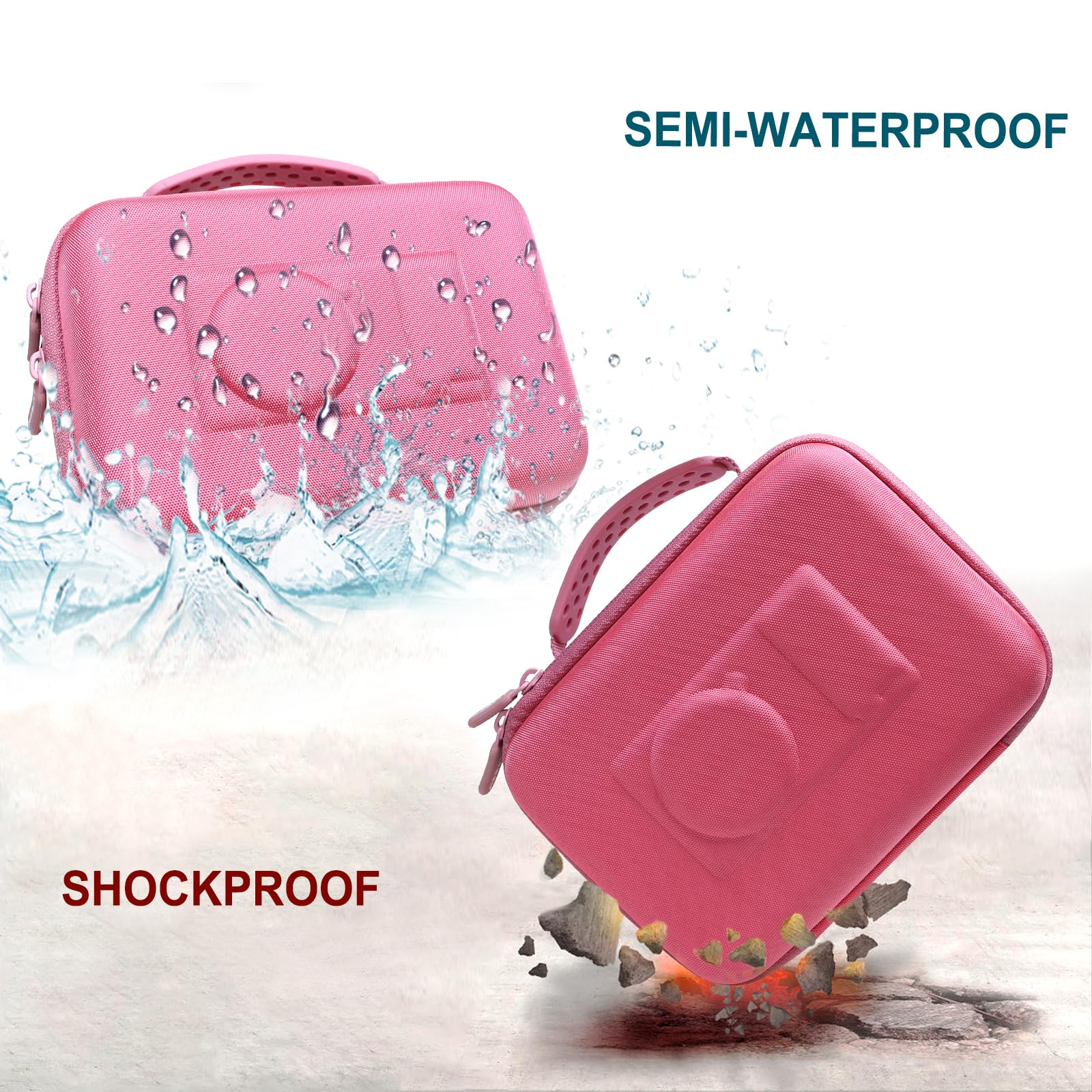 Camera Case Compatible with Sony Alpha ZV-E10 / ZV-1F / ZV-1 / ZV-1 II Vlog Camera with Shoulder Strap by LTGEM, Fits Vlogger Accessory Kit Tripod and Microphone, Magenta+Pink