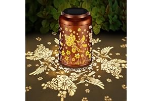 PAWATEE Solar Lanterns Outdoor, Waterproof Hanging Metal Solar Lanterns LED Decoration for Garden, Yard, Patio - Perfect Birthday Gifts for Women Mom Grandma(02-Red Bird)