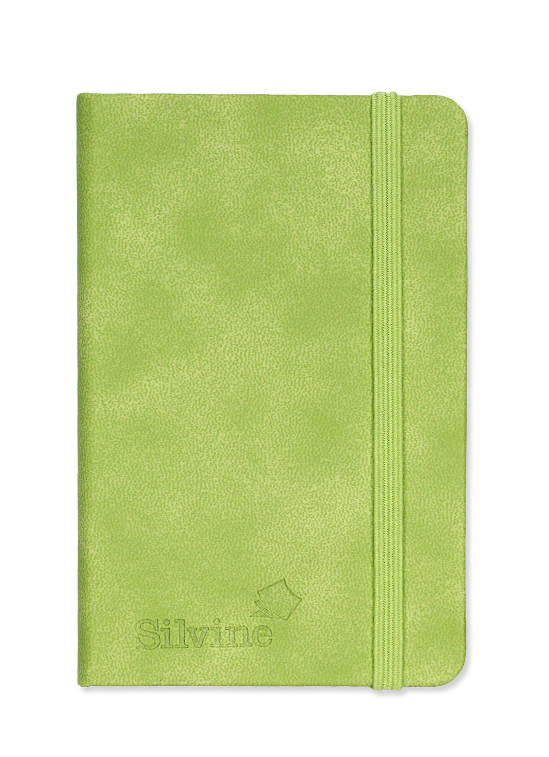 Silvine A6 Executive Soft Feel Notebook Green. 160 Pages (80 Sheets) Ruled 7mm feint. Ref 196G