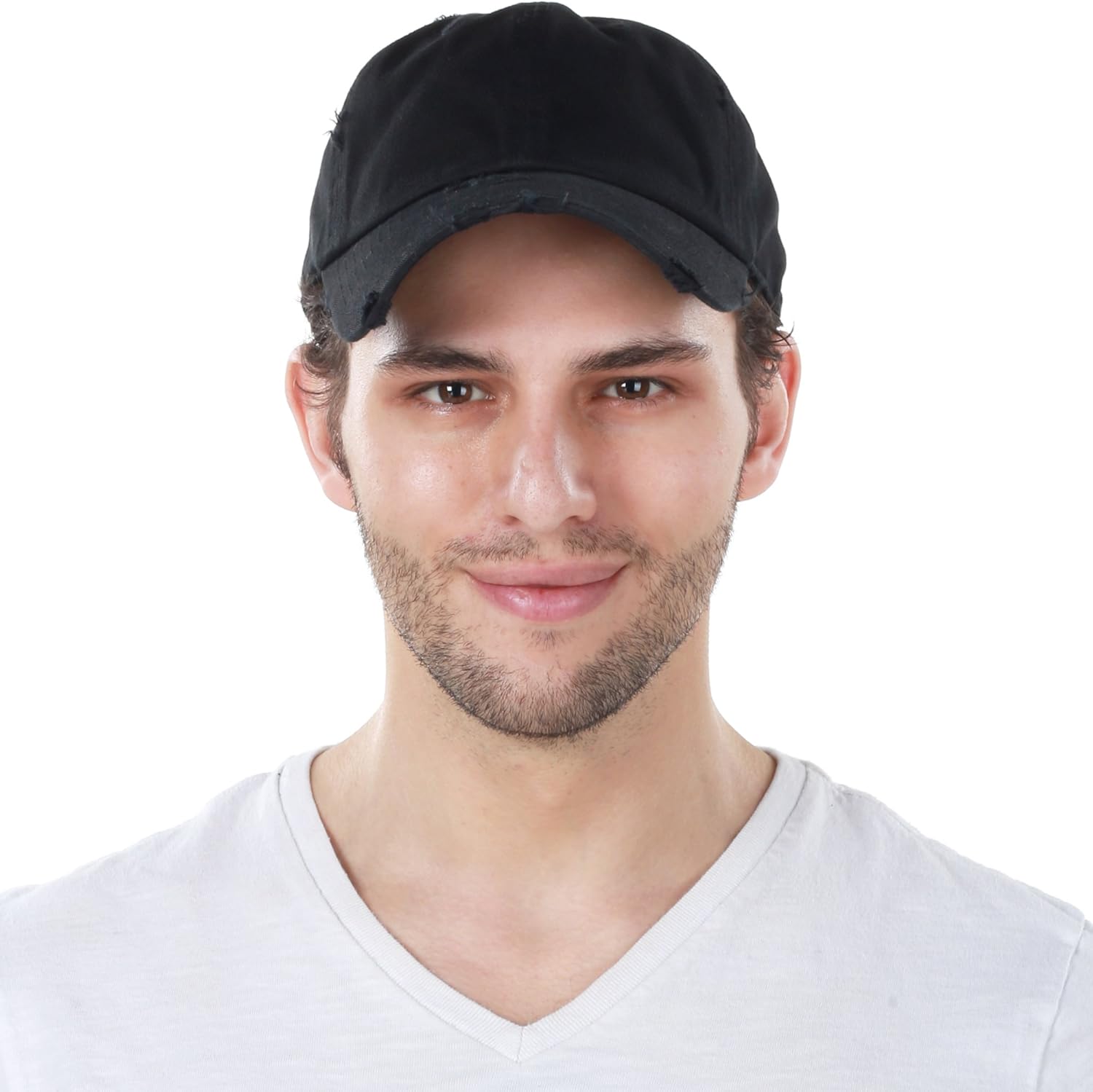 KBETHOS Vintage Washed Distressed Cotton Dad Hat Baseball Cap Adjustable Polo Trucker Unisex Style Headwear (Vintage) Black Adjustable: Clothing