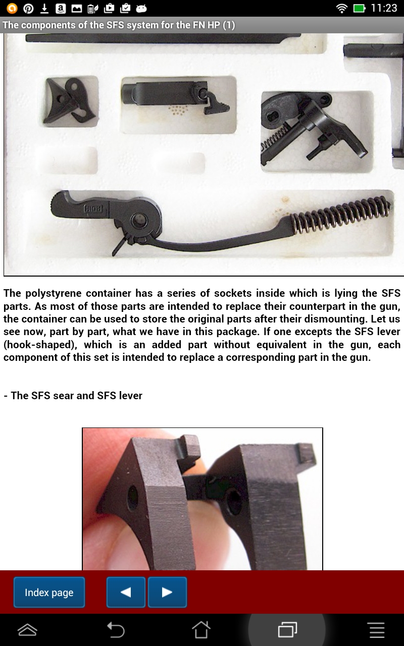 Safety Fast Shooting system (SFS) for Browning HiPower pistol