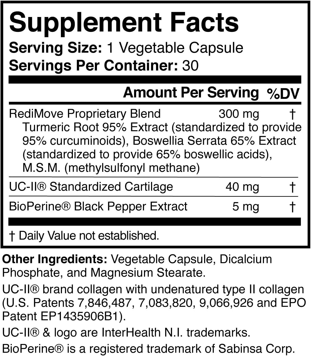 RediMove - Clinically-Proven Joint Pain Relief Supplement - Non-GMO, Gluten-Free: Health & Personal Care