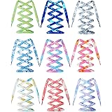 9 Pairs Tie Dye Shoelaces Gradient Colors Shoe Laces in for Tie Dye Sports Shoes Boots Sneakers Skates