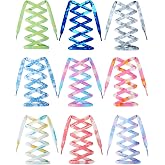 WHQXFDZ 9 Pairs Tie Dye Shoelaces Gradient Colors Shoe Laces in for Tie Dye Sports Shoes Boots Sneakers Skates