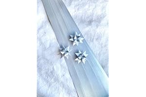 FROEBEL MINT Shimmer Metallic Paper Strips ~Weaving, Moravian Stars, German Stars, Froebel Stars (50 strips) (Silver, 3/8 inch)