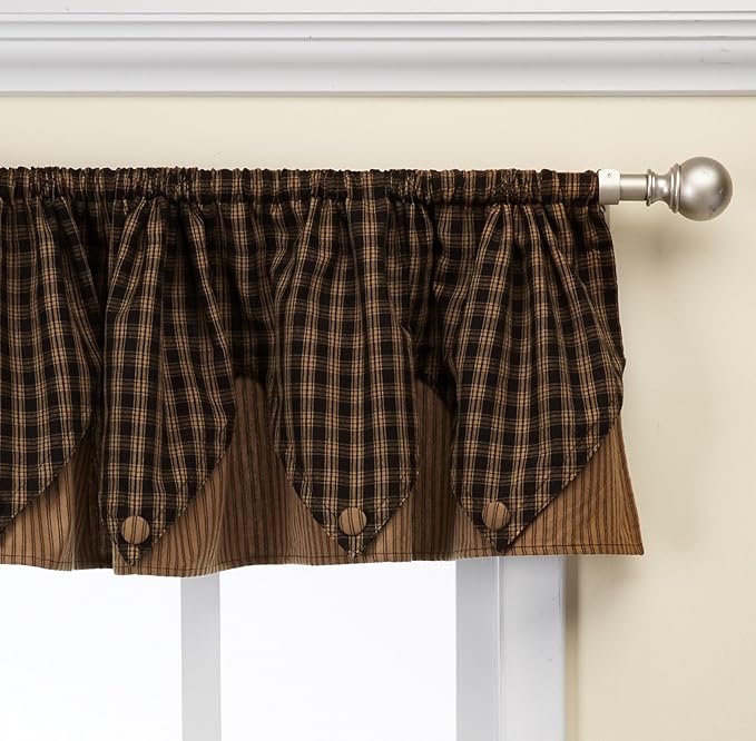 Park Designs Sturbridge Point Valance, 72 x 15, Black Home