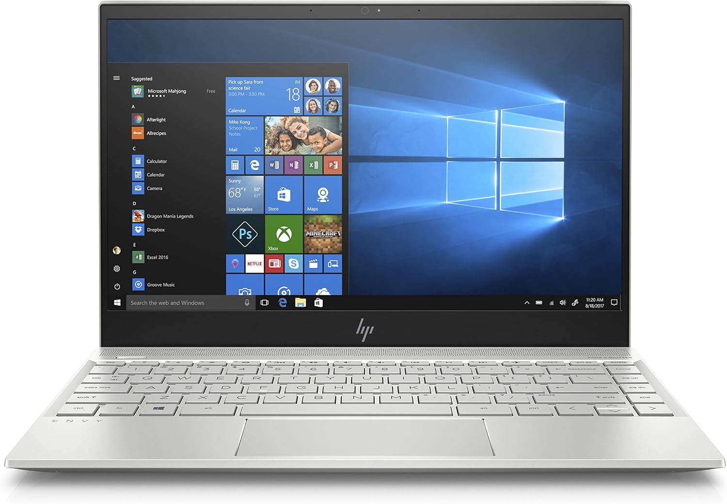 HP Envy 13-ah0002ns - Ordenador Portátil 13.3" FullHD (Intel Core i5-8250U, 8GB RAM, 256GB SDD, Intel Graphics, Windows 10) Color Plata - Teclado QWERTY Español