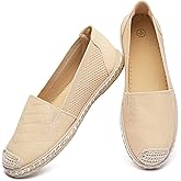 Women's Flats Shoes,Breathable Black Espadrilles Flats,Black and White Slip on Shoes(Lightweight and Soft)