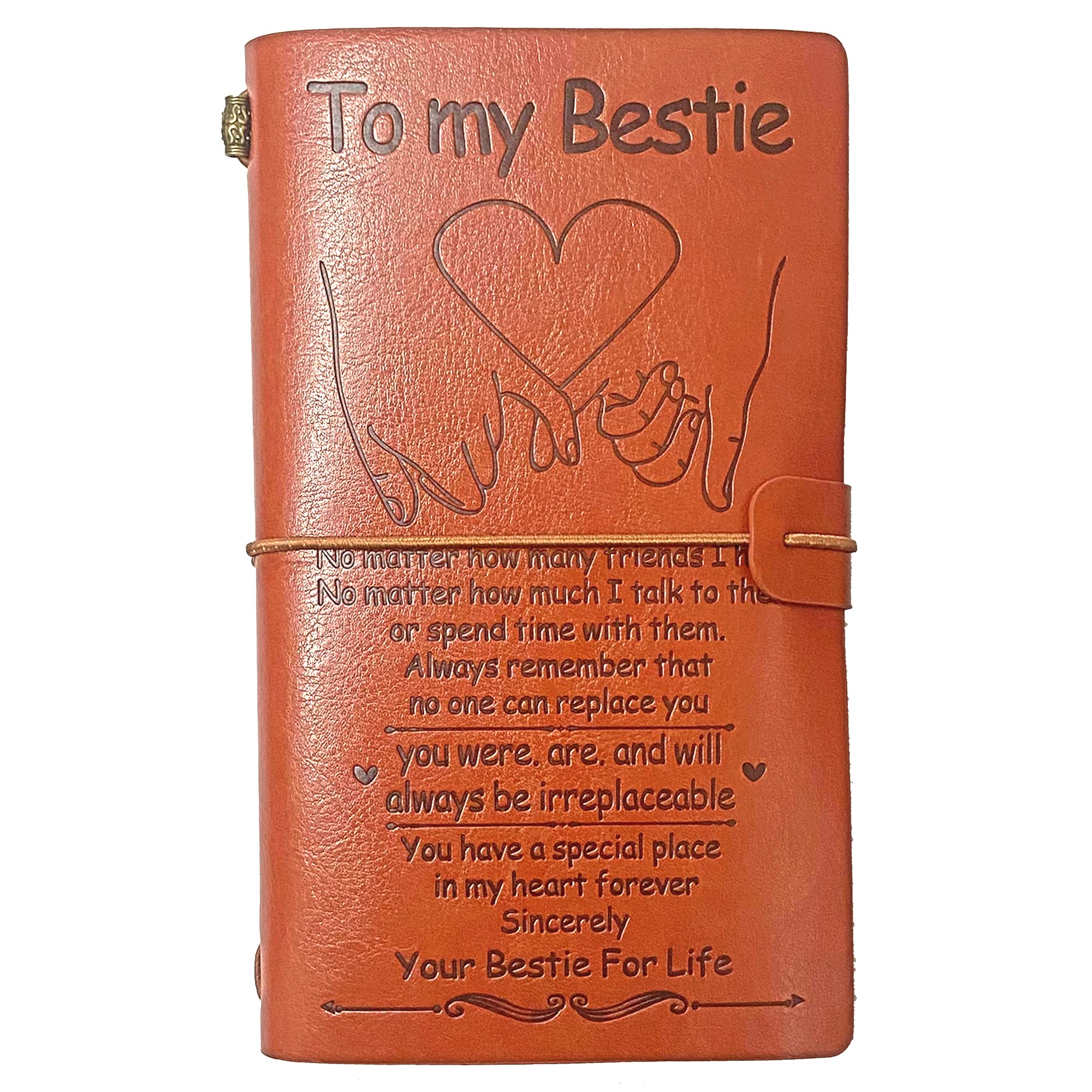 OMNIQI Friend Gifts, Friendship Gifts for Women, Funny Best Friend Christmas birthday gifts, Personalised Friend Gifts for Women, Bestie gifts for women, Leather Journal Gifts for Bestie Best Friend