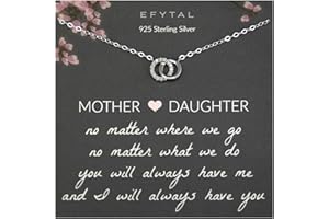 EFYTAL Mother's Day Gifts for Mom from Daughter, Mother Daughter Necklace, Daughter Gifts from Mom, Mother of the Bride Gifts