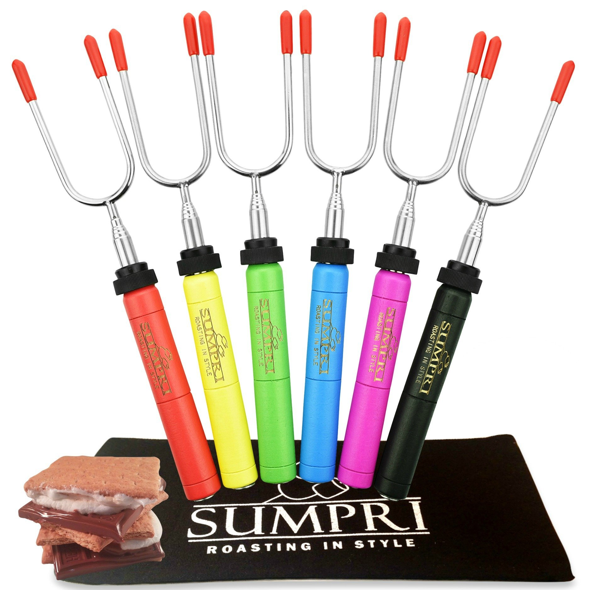 thumbnail image 2 of 10 Pcs Arshallow Toasting Forks - 32" Extendable Telescoping Sores 2 of 14