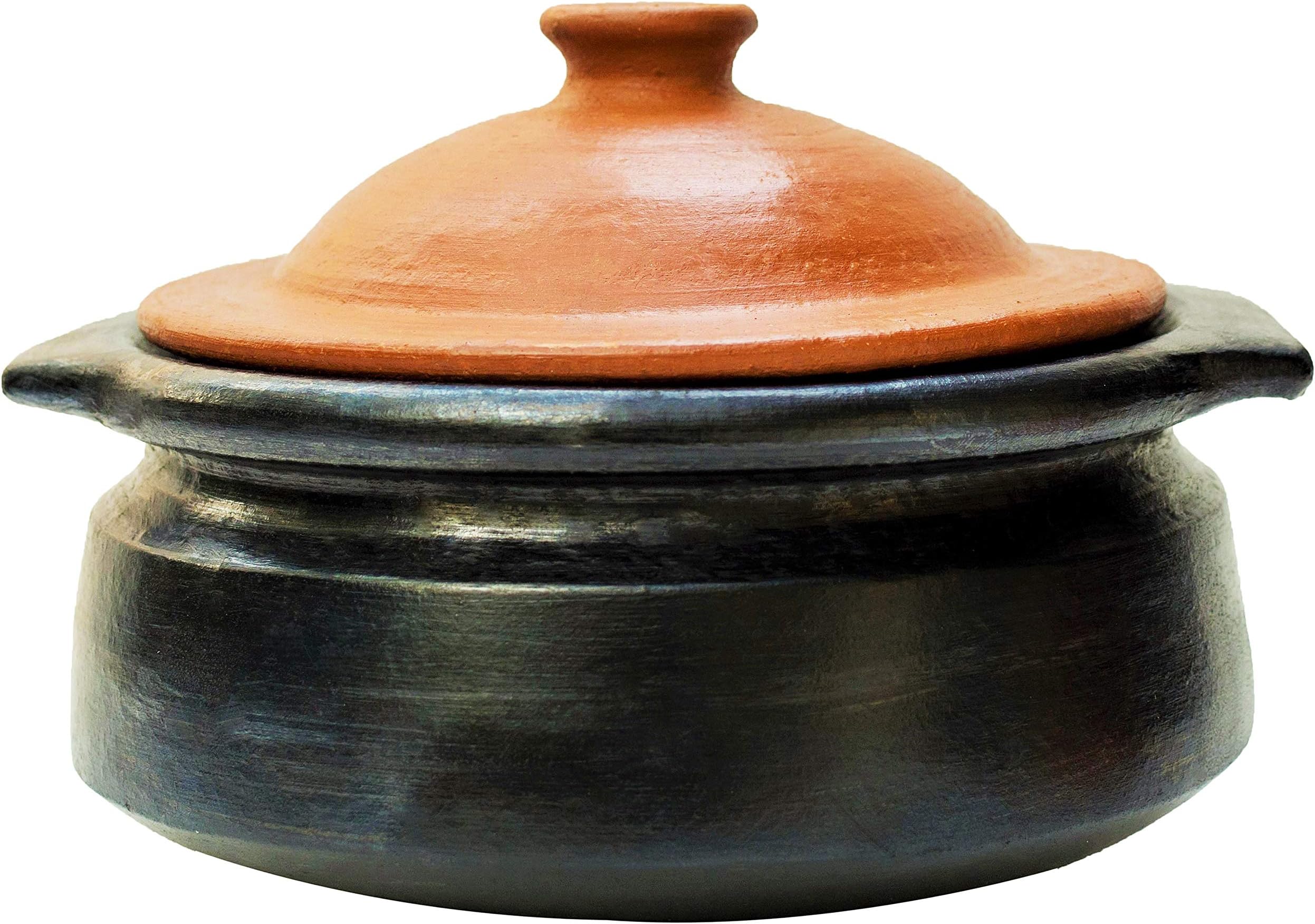 Craftaman India Online Craftsman India"Perfection of Pottery Collection" Earthen Cookware/Clay Pot for Cooking & Serving with Lid 2Liter