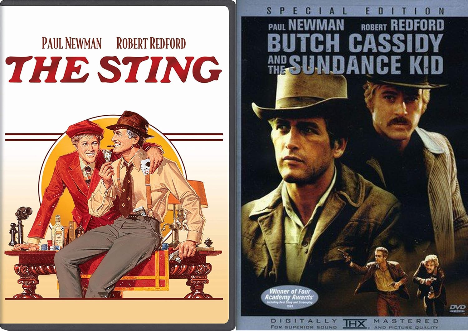 Amazon Com Directed By George Roy Hill Starring Paul Newman And Robert Redford 2 Movie Collection Butch Cassidy And The Sundance Kid The Sting 2 Movie Classic Bundle Robert Redford Paul Newman George