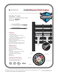 Monoprice Cat6 Ethernet Patch Cable, Snagless