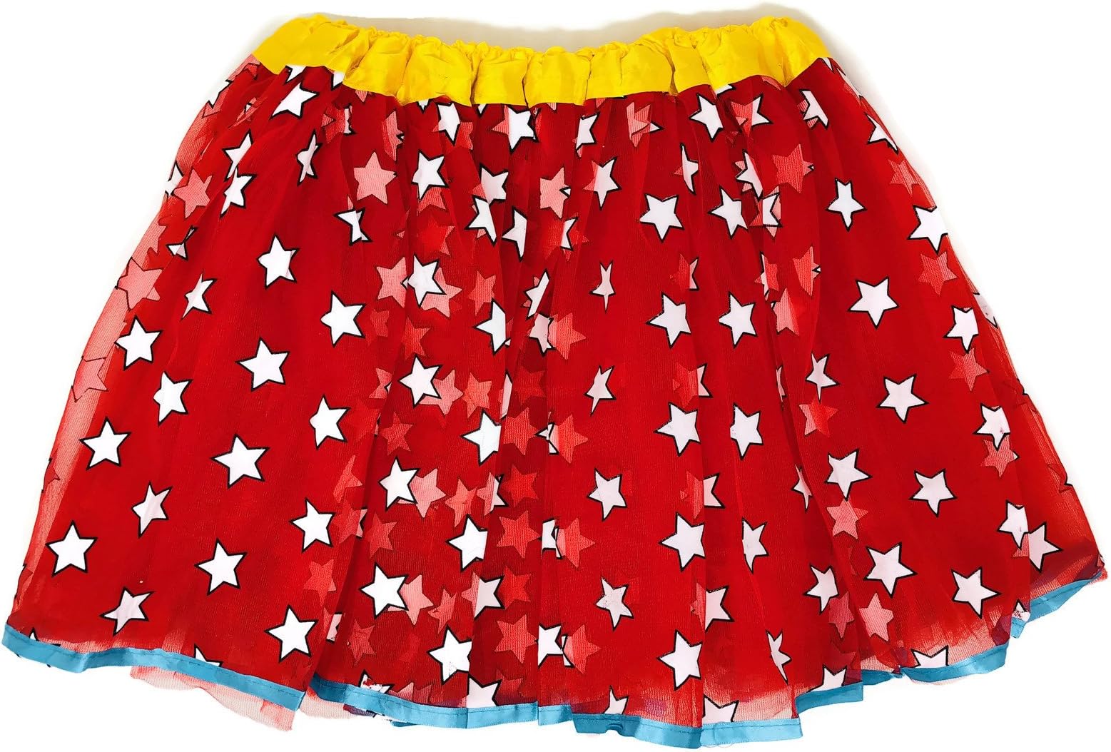 KWC – Princess Dance Costume Ballet Dress-up Girls Toddlers Superhero Tutuu (3-8 Years Old, Red & Yellow & White Wonder Woman Stars)