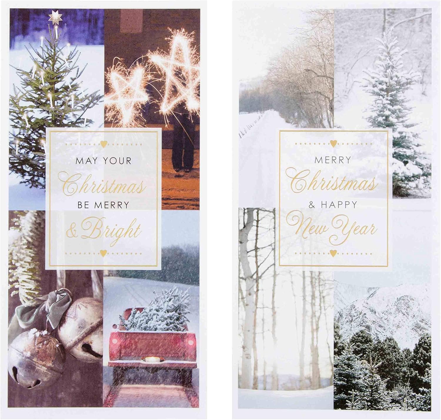 Hallmark Christmas Boxed Cards "Festive Moment" - 12 Cards, 2 Designs