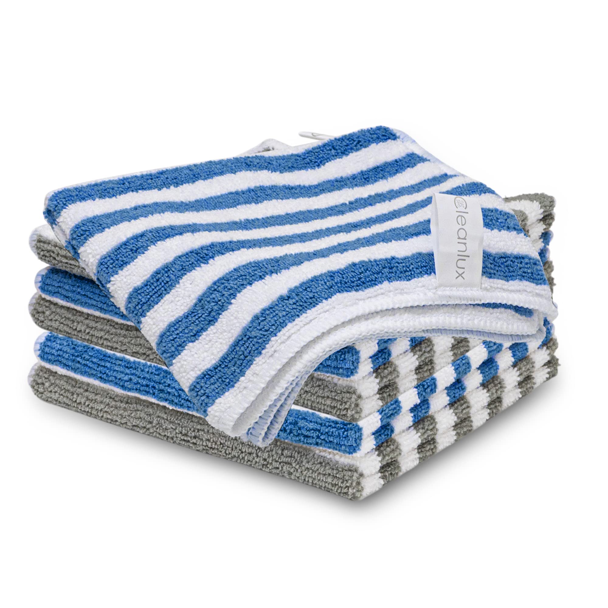 CLEANLUX Microfibre Cleaning Cloths – Commercial Grade 32 x 32cm – 6 Pack - Multi-functional, Reusable, Tough, Lint Free, Ultra Soft & Scratch Free - Premium Microfiber Cleaning Towels (Pack 6)