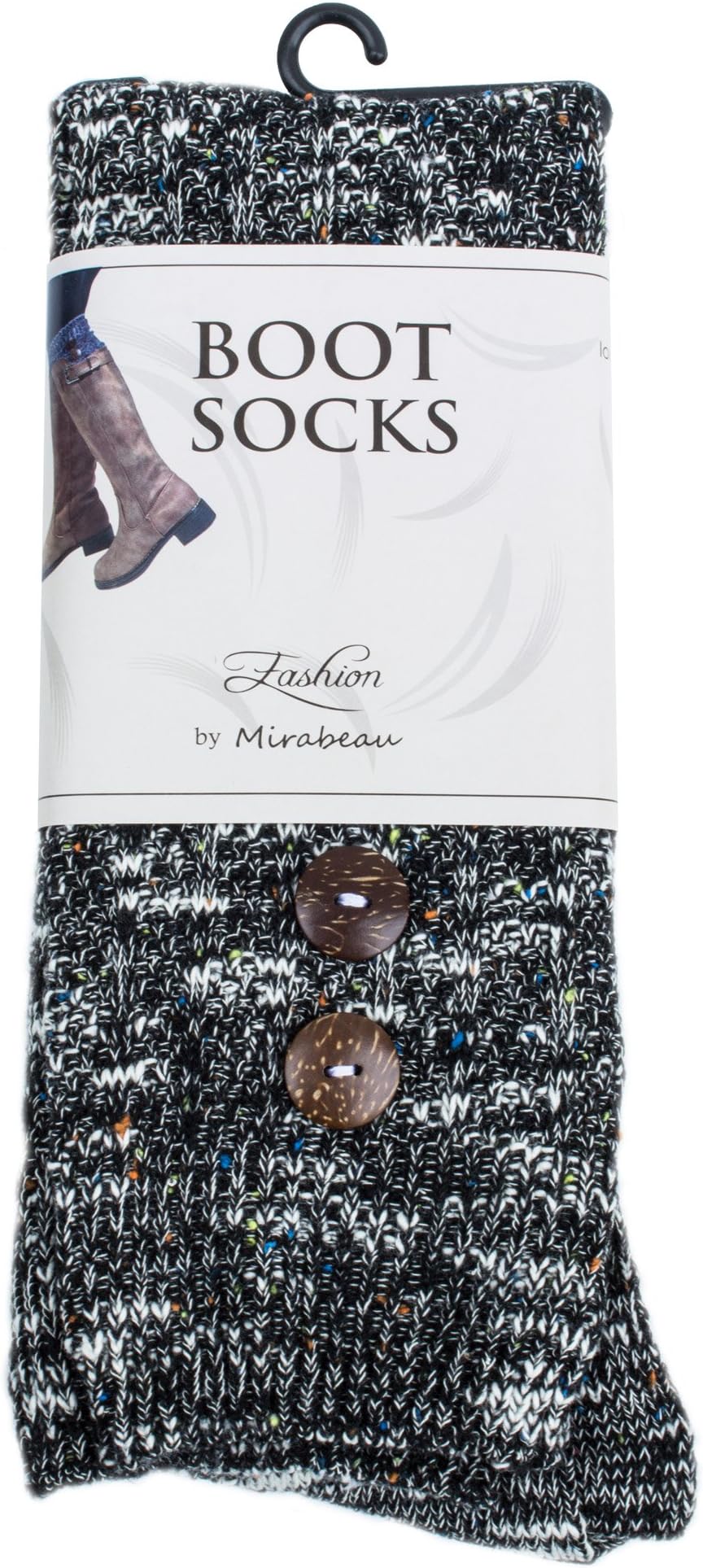 Mirabeau Speckled Janie Solid Knit Boot Socks