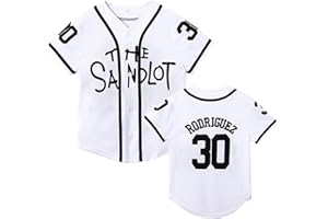 VIVIMENG Kids Baseball Jersey The Sandlot Benny The Jet Rodriguez #30 Movie Stitched Baseball Shirt for Boys Girls