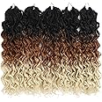 150 Strands Goddess Box Braids Crochet Braids Hair Curly Braids Crochet Box Braid Hair Braiding Shoulder Lenghth Brown Blonde 14 Inch 5Packs/Lot (14Inch(5packs), 1B/27/613#)