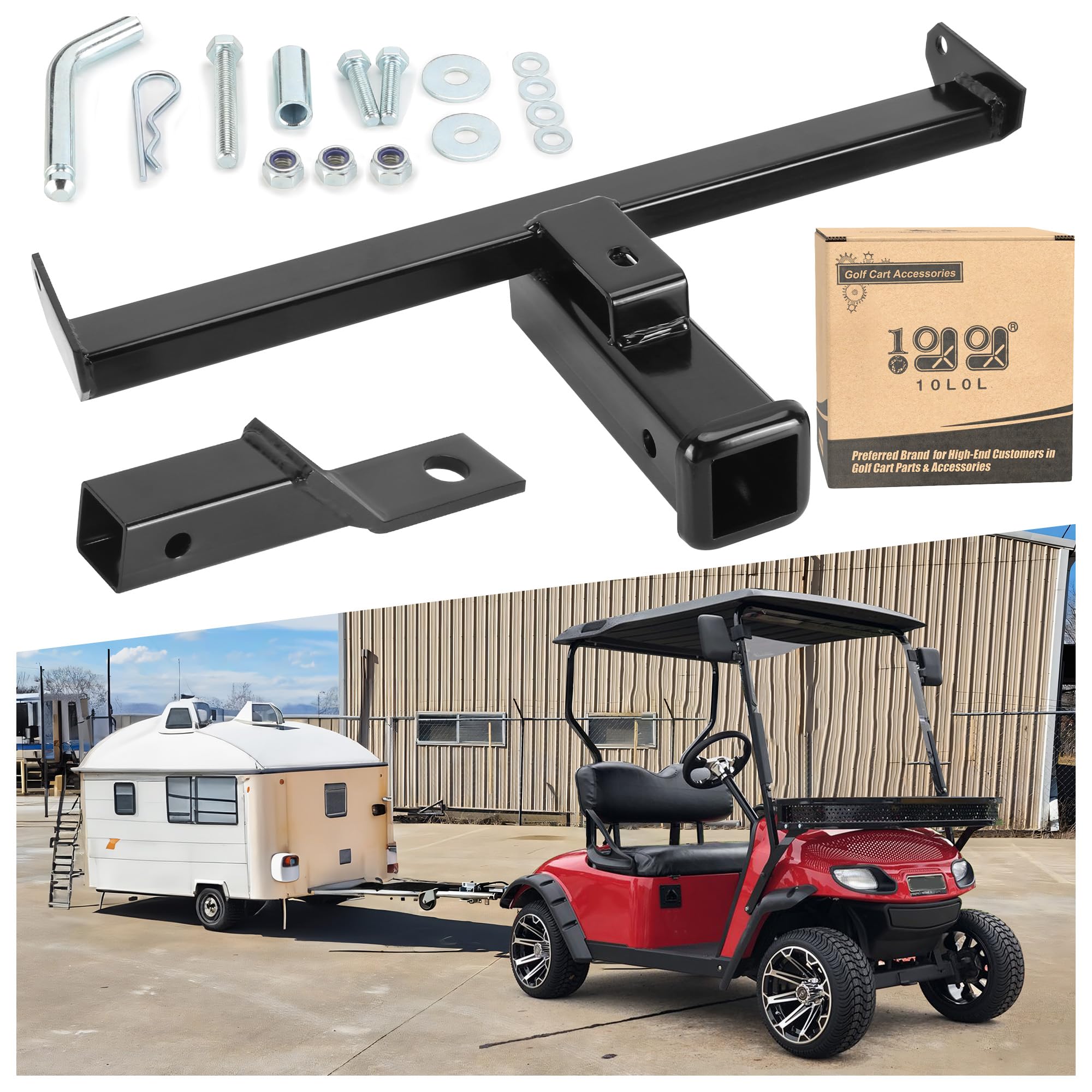 Photo 1 of 10L0L Golf Cart Bumper Trailer Hitch Suitable for EZGO RXV 2008+ Models,Trailer Hitch Fit for Golf Cart Backseat Footrest