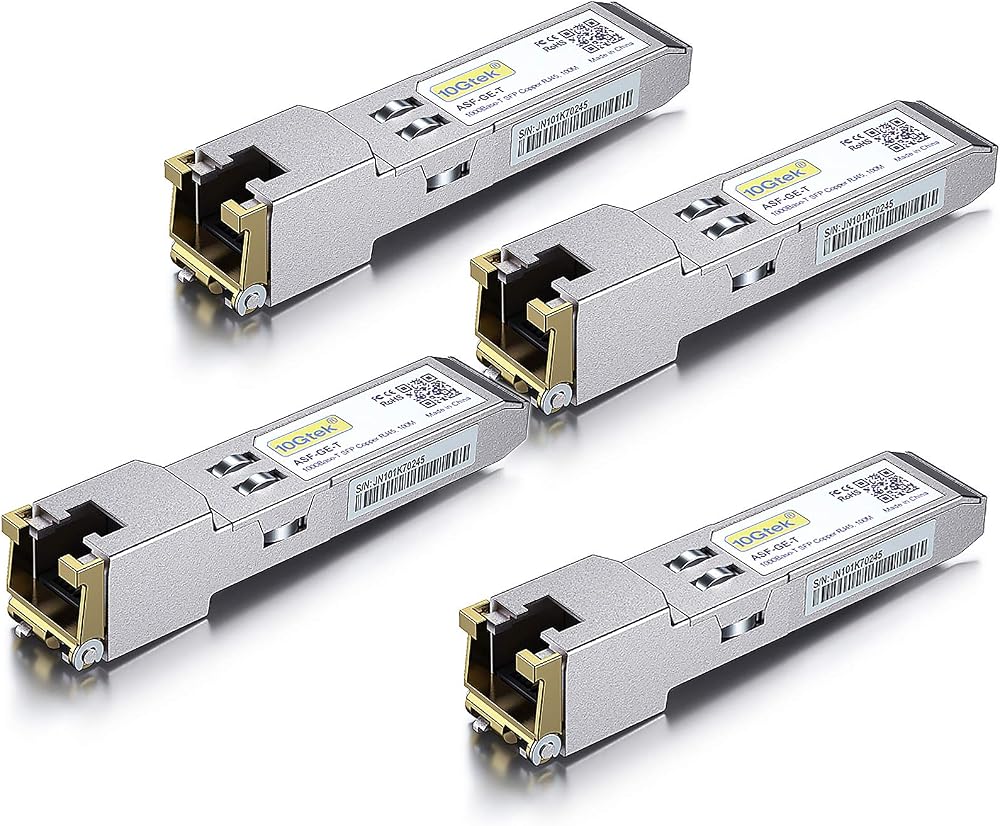 10Gtek 4 Pack 1G SFP RJ45 1000Base-T Copper Transceiver for Cisco Ubiquiti