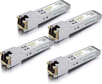 10Gtek 4 Pack 1G SFP RJ45 1000Base-T Copper Transceiver for Cisco Ubiquiti