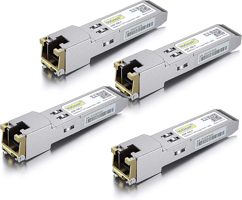 10Gtek 4 Pack 1G SFP RJ45 1000Base-T Copper Transceiver for Cisco Ubiquiti