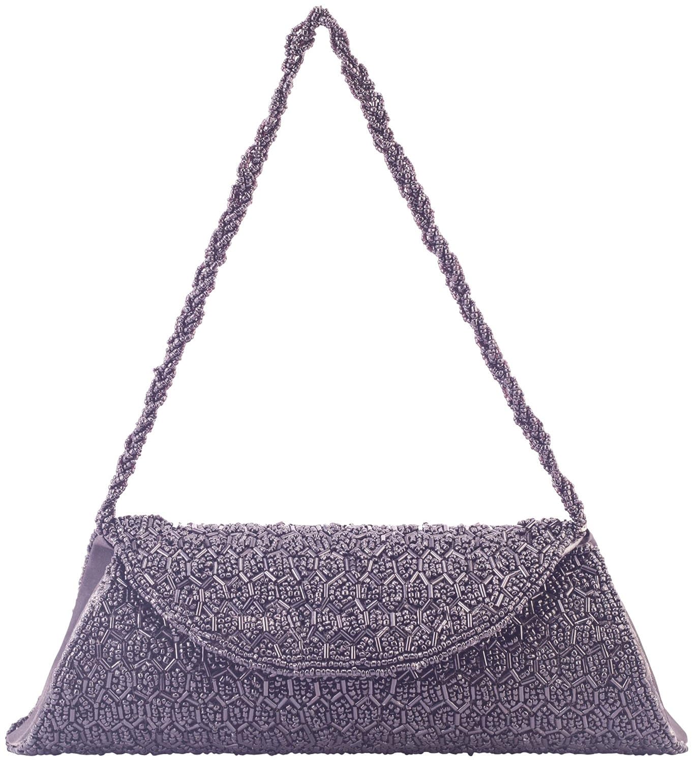 kleio ethnic full flap beads clutch