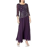 J Kara Womens Petite Floral Beaded Gown