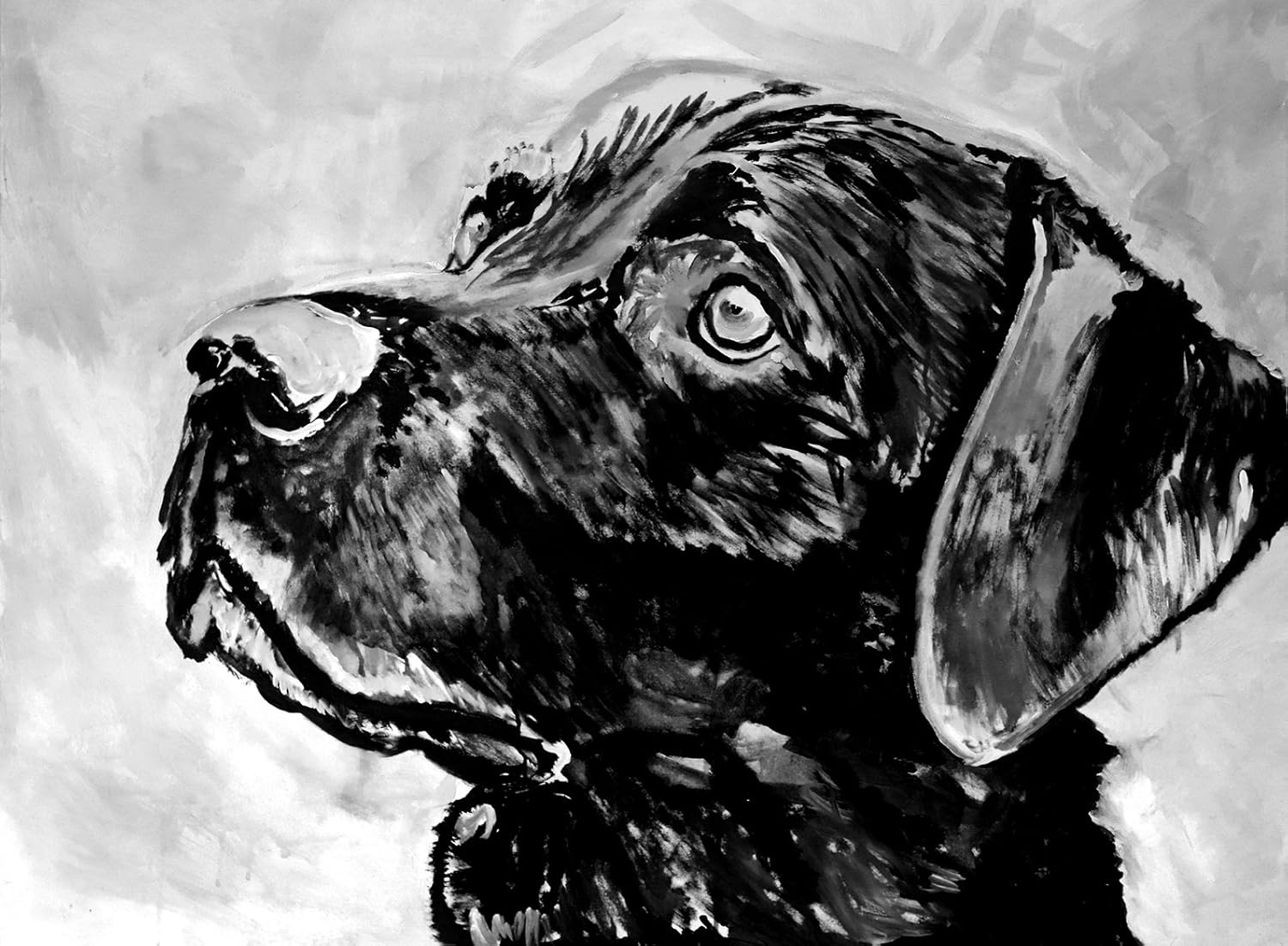 painting of black lab