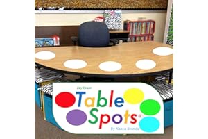 ABACO BRANDS Table Spots 10 Pack White Dry Erase Tabletop Circles for Classroom | Removable Stickers | Premium PET Vinyl - No Staining, No Shadowing! Wall, Decals, Board