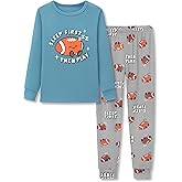 Tebbis Little Boys Pajamas - Soft Snug-fit PJs Long Sleeves & Pants Sleepwear Set Baseball Toddler Jammies Size 4T-14