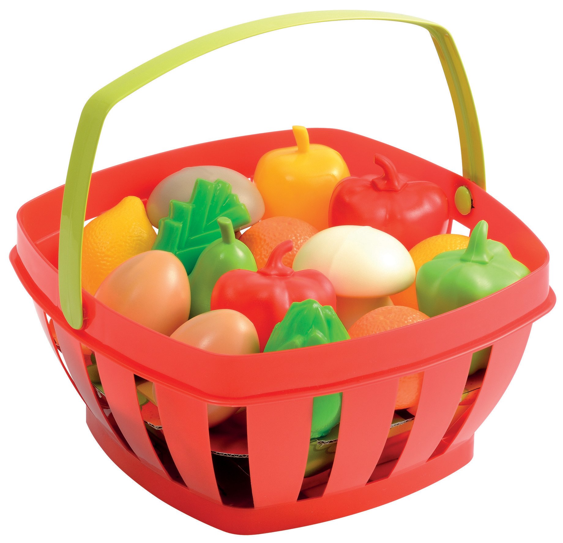 Ecoiffier 966 – Shopping Basket with Fruit and Vegetables, Accessories, Green