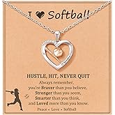 JOGDIAM Softball Necklace Gifts for Girls Softball Stuff Christmas Gifts for Teen Girls Daughter Granddaughter