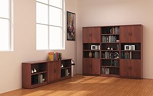 Alera ALE Valencia Series Bookcase, Six-Shelf, 31 3/4w x 14d x 80 3/8h, Med Cherry