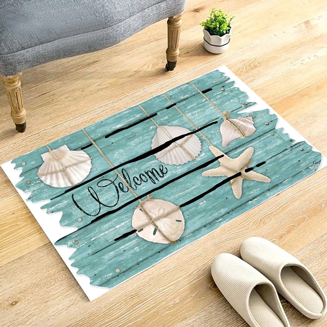 Shell Boat Printed Welcome Home Mats Dust Proof Door Mats Outdoor