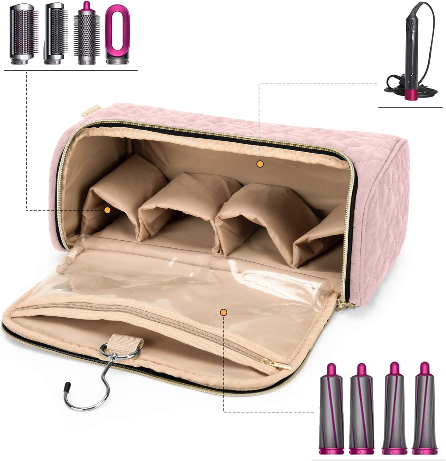 Yarwo Travel Organsier Bag Compatible with Dyson Airwrap Styler Complete - Image 3