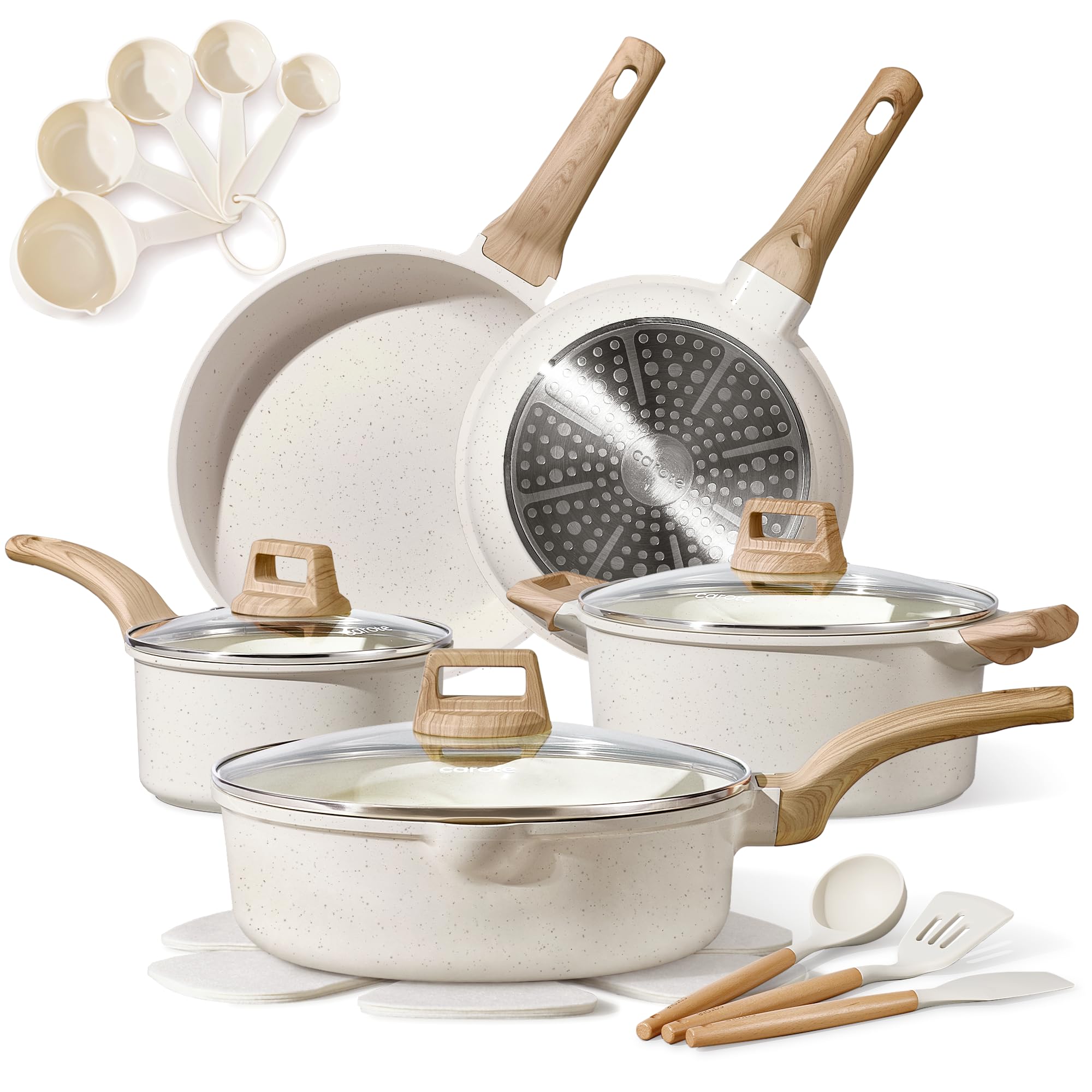 CAROTE 20pcs Pots and Pans Set, Nonstick Cookware Sets