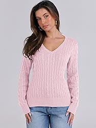 ANRABESS Womens Long Sleeve Cable Knit Sweater 2025