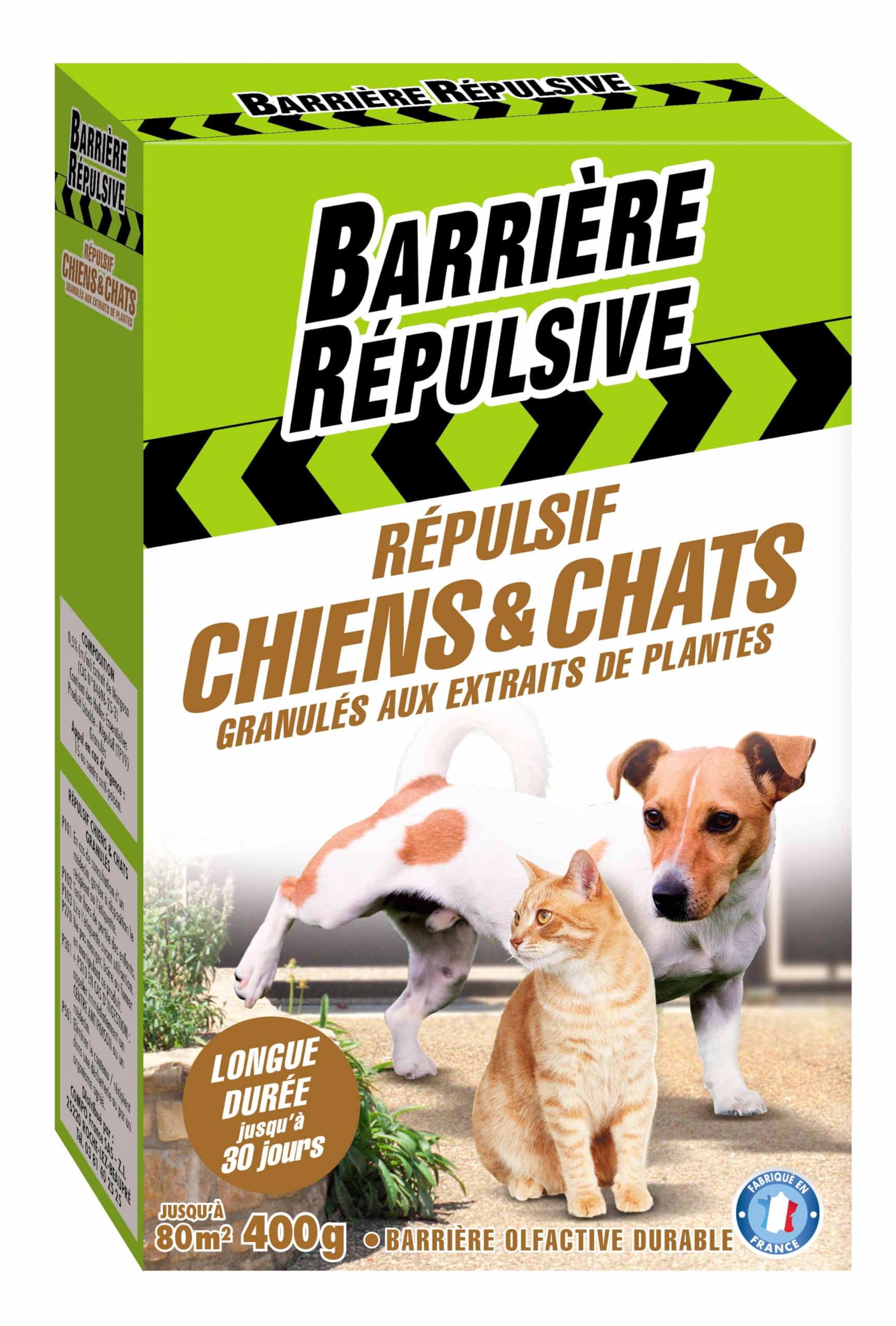 BARRIERE REPULSIVE Outdoor Repellent for Dogs and Cats, Up to 80 m², 400 g