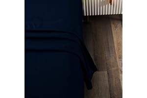 Toodou Navy Blue Twin Flat Sheet is Made of Soft Brushed Microfiber with Premium and The Solid Color Bed Top Sheet is Hotel Quality, Ultra Soft Silky Touch, Breathable,Wrinkle and Fade Resistant