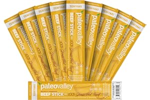 Paleovalley 100% Grass Fed Teriyaki Beef Sticks - Delicious Gluten Free Beef Snack - High Protein Keto Friendly